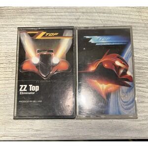 Vintage ZZ Top (1983, 1985 rock cassette tape lot x2) Eliminator, Afterburner E2